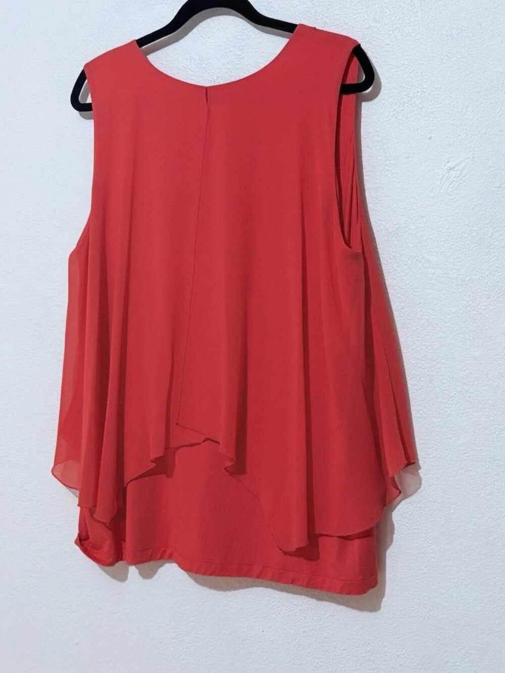 Soft Surroundings Bonita Rosa Woven Overlay Tank Hot Coral Womens XL - Picture 5 of 9